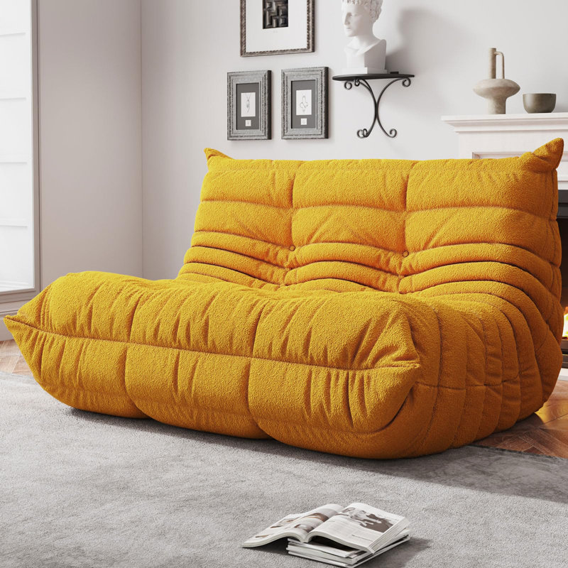 52'' W Bean Bag Chair, Modern Loveseats, Large Bean Bag Chair For Adults, Bean Bag Chairs For Teens With High-resilience Foam, Non-slip Base Floor Lounge Sofa, Living Room