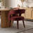 Modern 79" Oval Dining Table Set With 6 Velvet Upholstered Arm Dining Chairs-1281527228