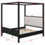 Lit plateforme à baldaquin en bois avec tête de lit tapissier-130205272-130205273