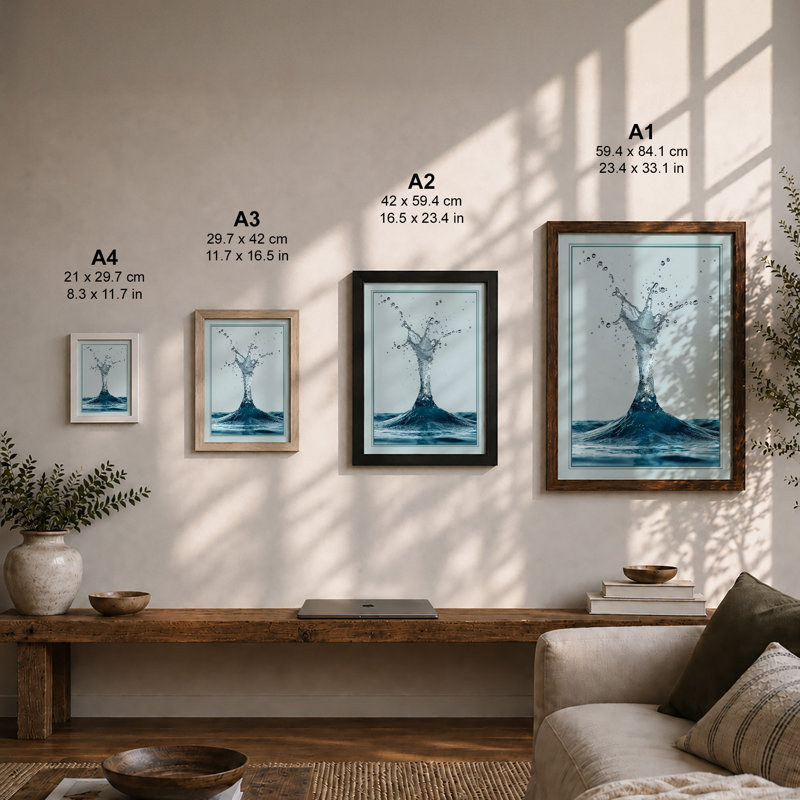 Water Splash Moment Modern - Print, Unframed, A4 - 29.7 x 21.0 cm