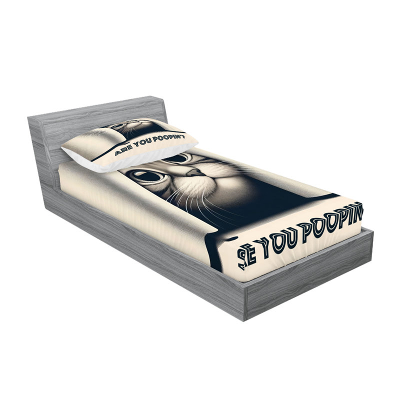 Drap-housse et taie décorative Ambesonne Are You Poopin 'Retro, Simple TG
