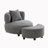 Joshwa Accent Chair with Ottoman Boucle Upholstered Sofa Chair for Living Room Bedroom and Office-885960047
