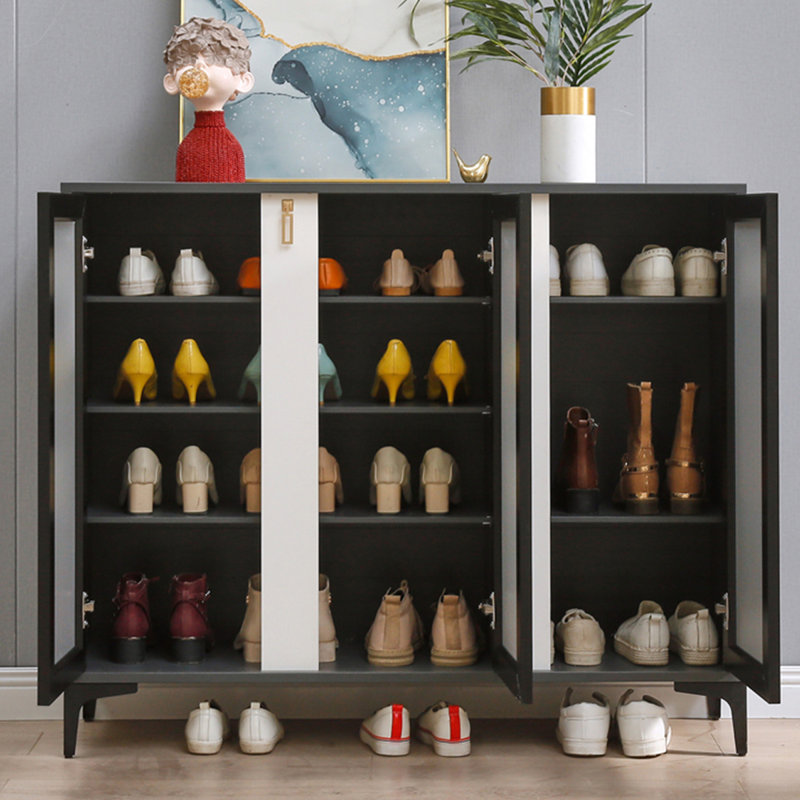 Black + Gray Aluminum Shoe Storage