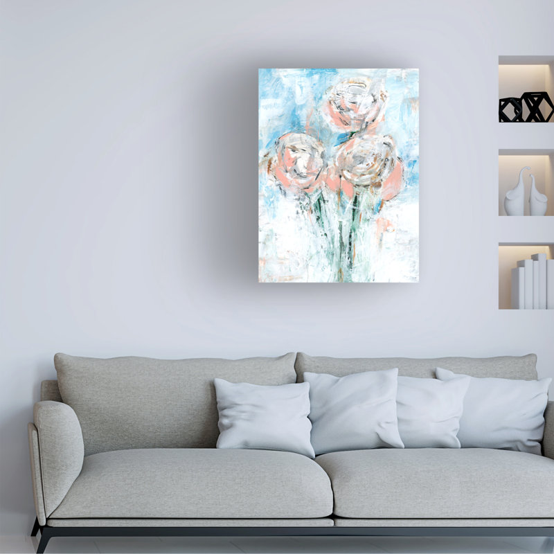 Art mural sur toile tendue - "Blush Bouquet Abstract I" par Ethan Harper pour décoration de salon, de chambre à coucher ou de bureau - 24 x 32