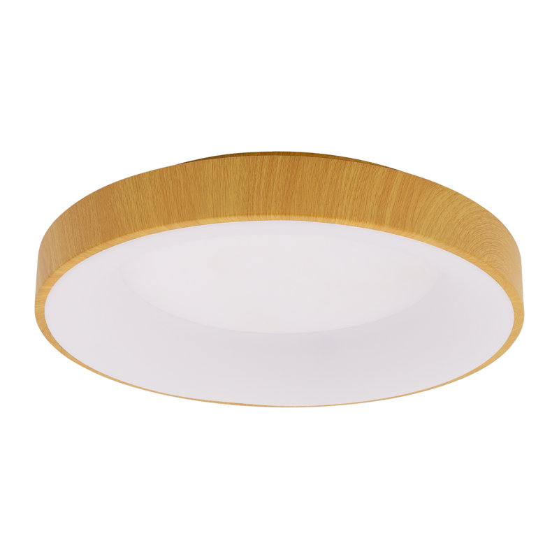 Plafonnier rond moderne en bois 18,5 pouces Gragston