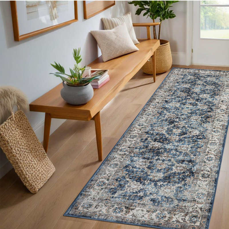 Abstract Area Rug, Blue, Rectangle 160 x 230 cm