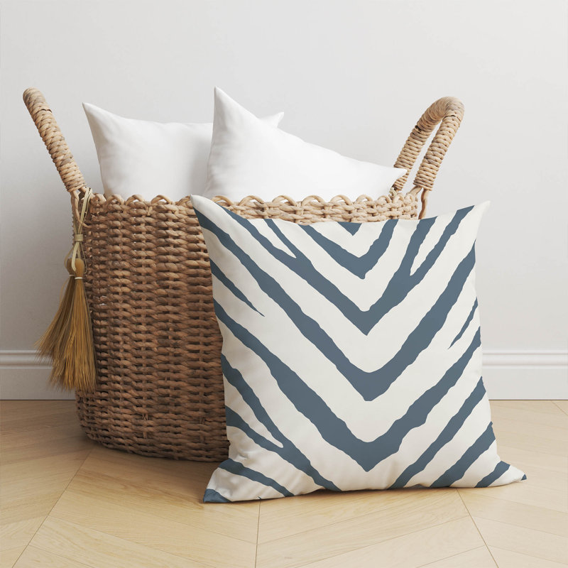 Coussin Zebra, Bleu, H 20 po x l 20 po