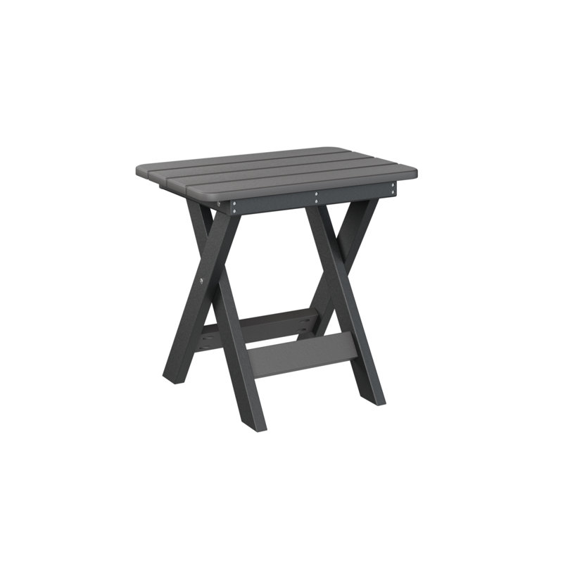 Berlin Gardens Folding End Table, Smoke Gray, Black