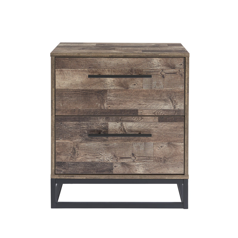 Commode 2 tiroirs l 21,7 po, Brun