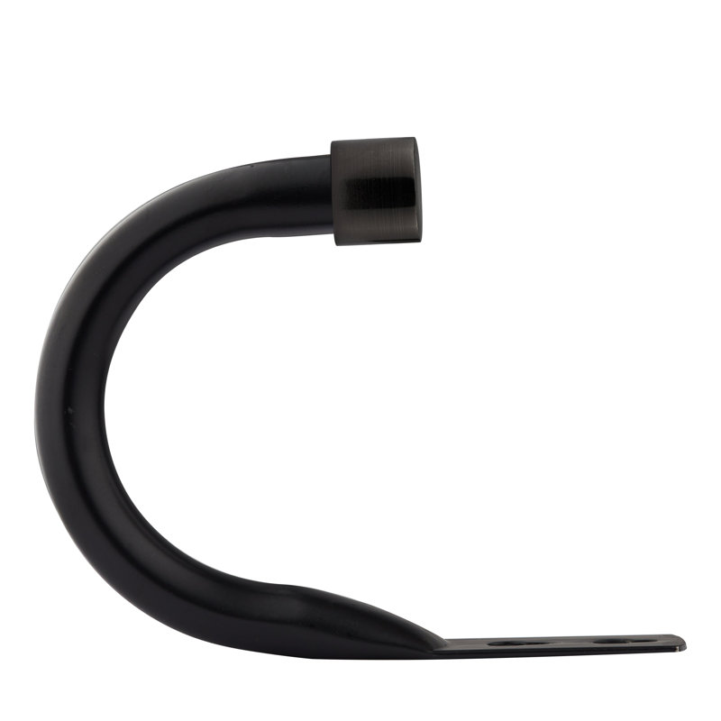 Full Stop Chrome Stainless Steel 20cm Curtain Holdback, Matt Black
