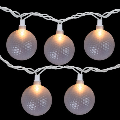 Ensemble de 10 lumières de patio pour balles de golf en fil blanc 6 pi
