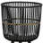 S/3 BAMBOO FOOTED PLANTERS 11/13/15", BLACK