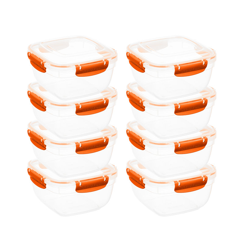 Ensemble de 8 contenants alimentaires Disheka, Orange
