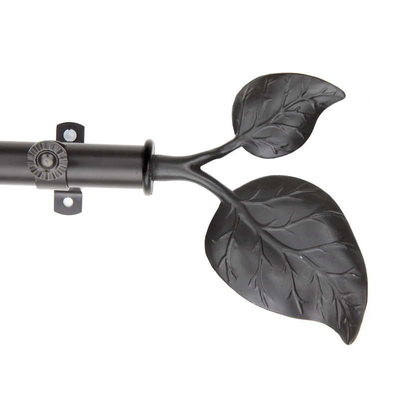 Tringle à rideaux simple ajustable Nailsworth, Noir, 28 po à 48 po (chaque côté)