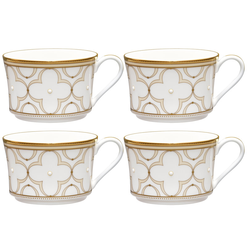 Noritake Trefolio Gold Set of 4 Cups, 7-1/2 oz.