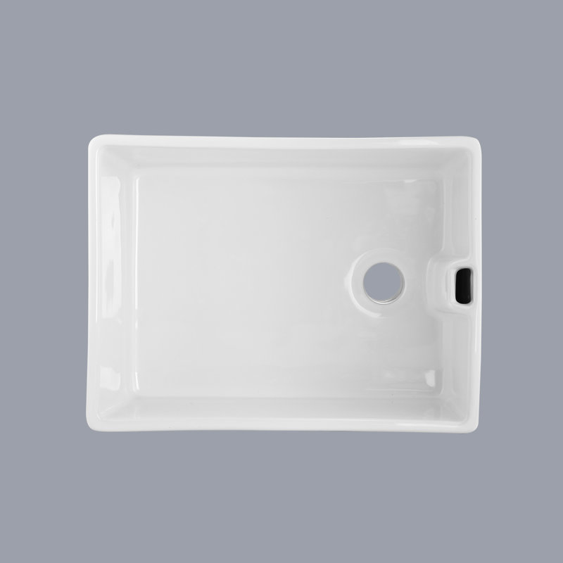 Évier en céramique blanche L 23,6 po x l 18 po - Bol simple, à gratter, teinture, facile à nettoyer pour la cuisine blanche, à gratter et à teindre