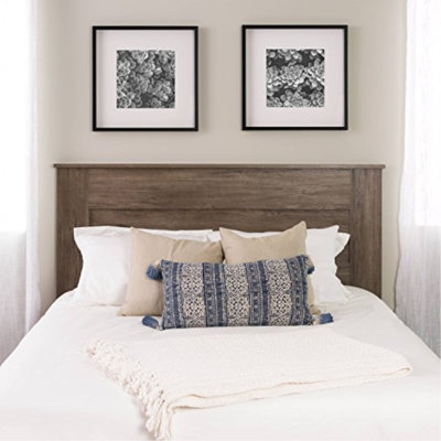 Tête de lit grand Xochitl, tête de lit à panneau en bois, P 2,25 po x l 64,5 po x H 48 po, gris