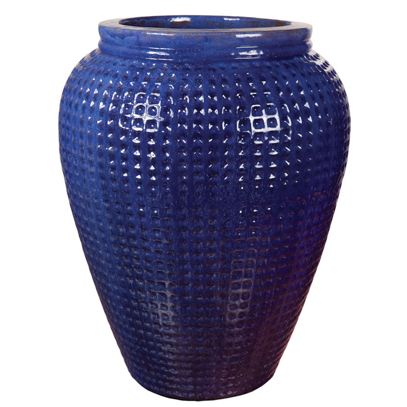 28 in. Waffle Jar - Falling Blue, Blue