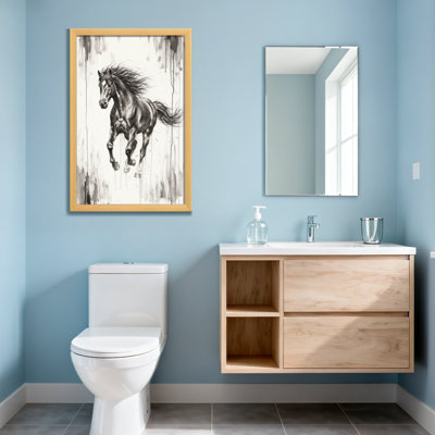 Animals Running Horse Sketch Art Print