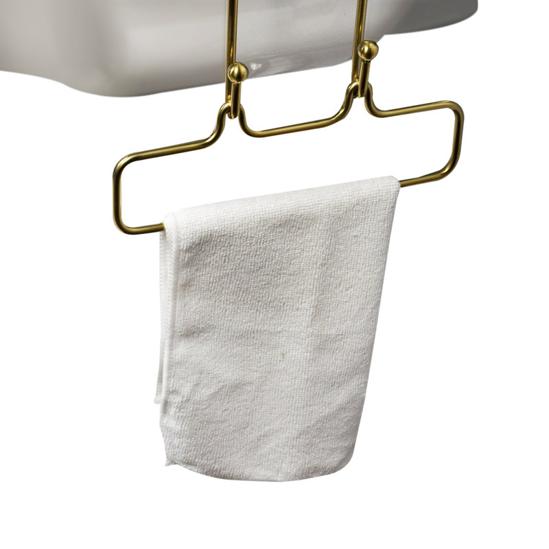 Over-Sink Soap Holder with Towel Ring, Brass