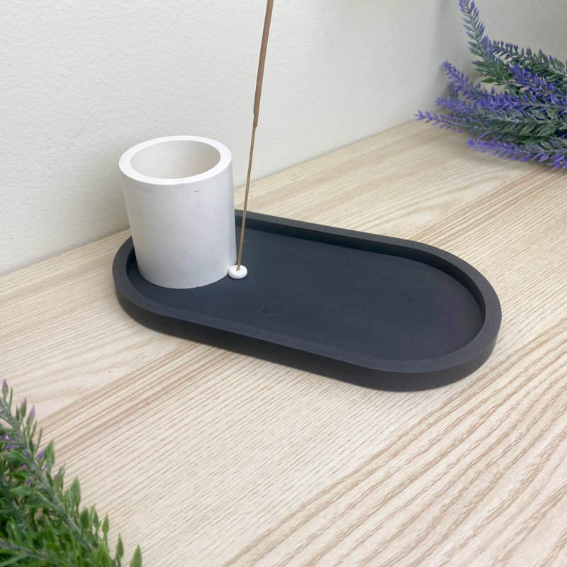 Incense Holder With Stick Storage, Black/White