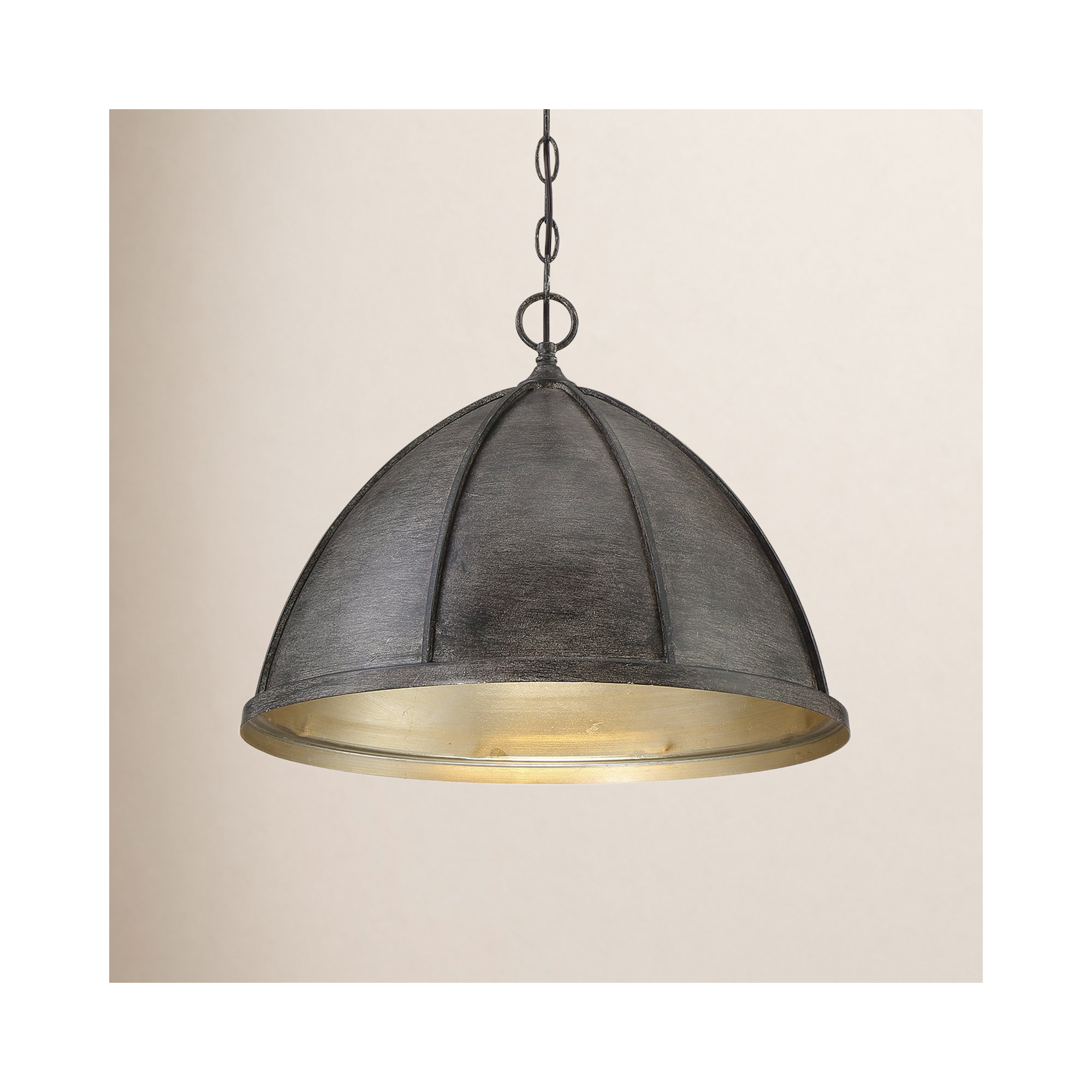 Single Light Metal Dimmable Pendant, Walnut
