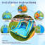 Jeu gonflable gonflable avec double glissade d'eau, grande aire de jeu pour les enfants et la famille