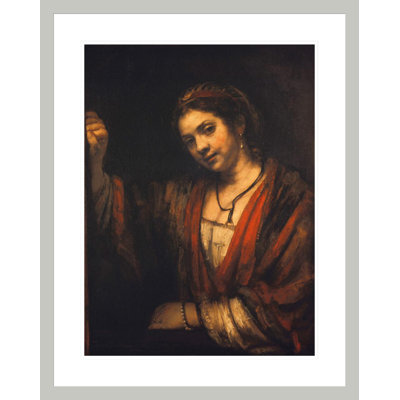 «Portrait of Hendrickje Stoffels» par Rembrandt van Rijn - Reproduction giclée encadrée