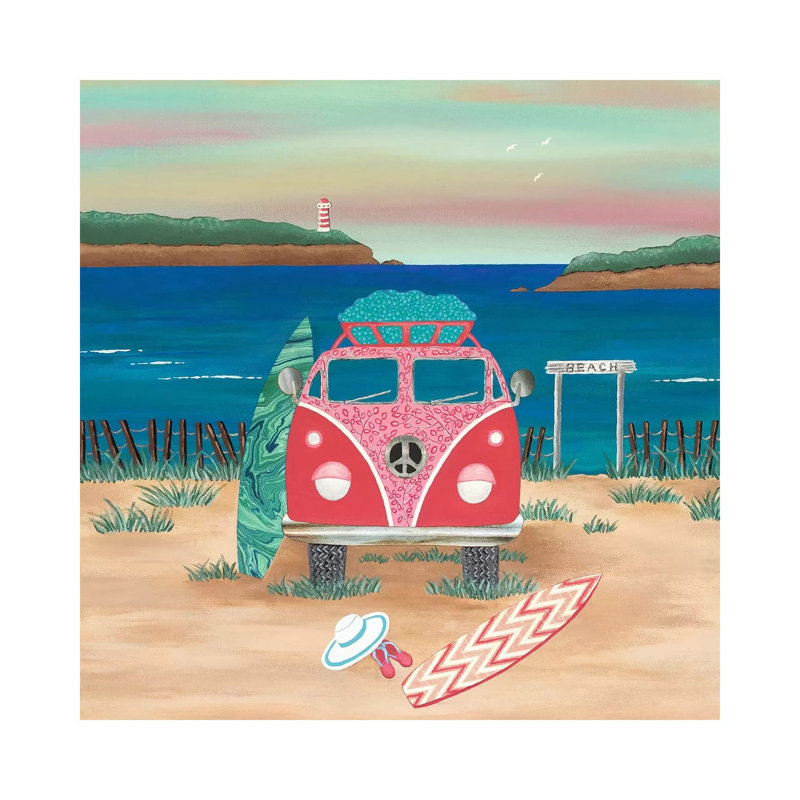 Hippy Van Road Trip by Lisa Frances Judd - Wrapped Canvas Print, 66.04 cm H x 66.04 cm W x 3.175 cm D
