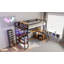 Lit mezzanine en métal avec poste de travail intégré