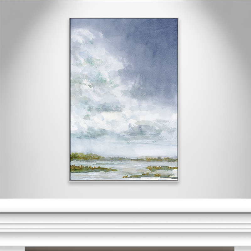 «Tolland Clouds Right Print» par Patti Bishop, H 61,5 po x l 41,5 po, Blanc
