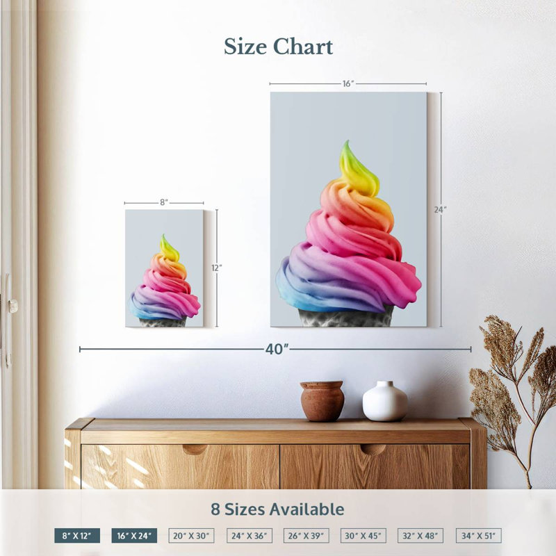 Yarlin Rainbow Ice Cream, H 12 po x l 8 po