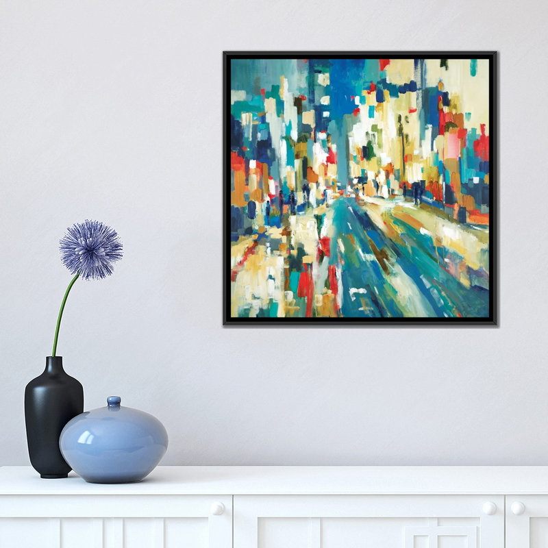 « urban battement », impression sur toile, H 18 po x l 18 po x P 1,5 po, Toile avec cadre flottant noir, Pas de tapis