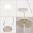 Modern Pleated Cream Floor Lamp With Table Top And Dimmable Bulb