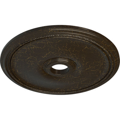 Endurathane Theia Ceiling Medallion, 24"OD x 3 5/8"ID x 1 3/4"P (Fits Canopies up to 6 3/4"), Hand-Painted Stone Hearth Crackle Finish