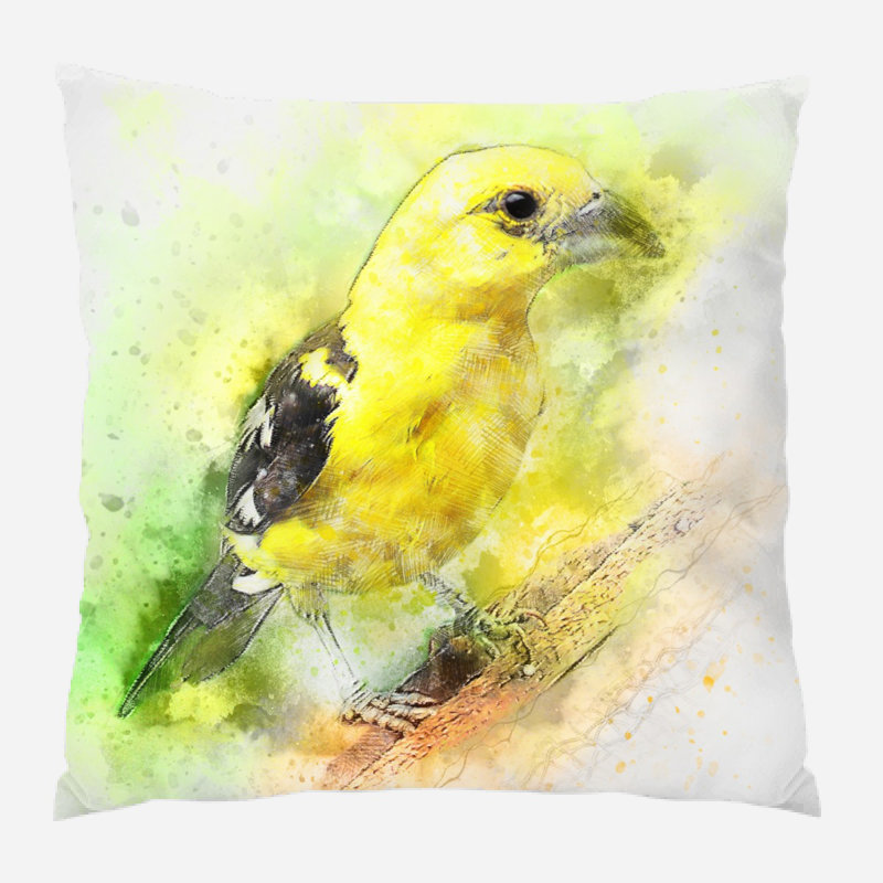 Coussin oiseau Woodham, Microsuède, Intérieur
