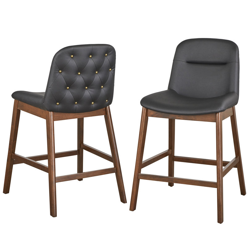 Wallingford Upholstered Counter Stool with Solid Wood Frame, Counter Stool (25.4" Seat Height)