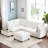 U-shaped Sectional Sofa Couch With A Movable Ottoman And A Coffee Table With Hidden Charging Devices-402062363