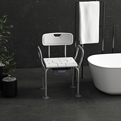 Modern Shower Chair with Back and Arms