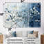 «Blue On», Leaves on Branch I - feuilles, ensemble d'art mural sur toile-107748476-107748474