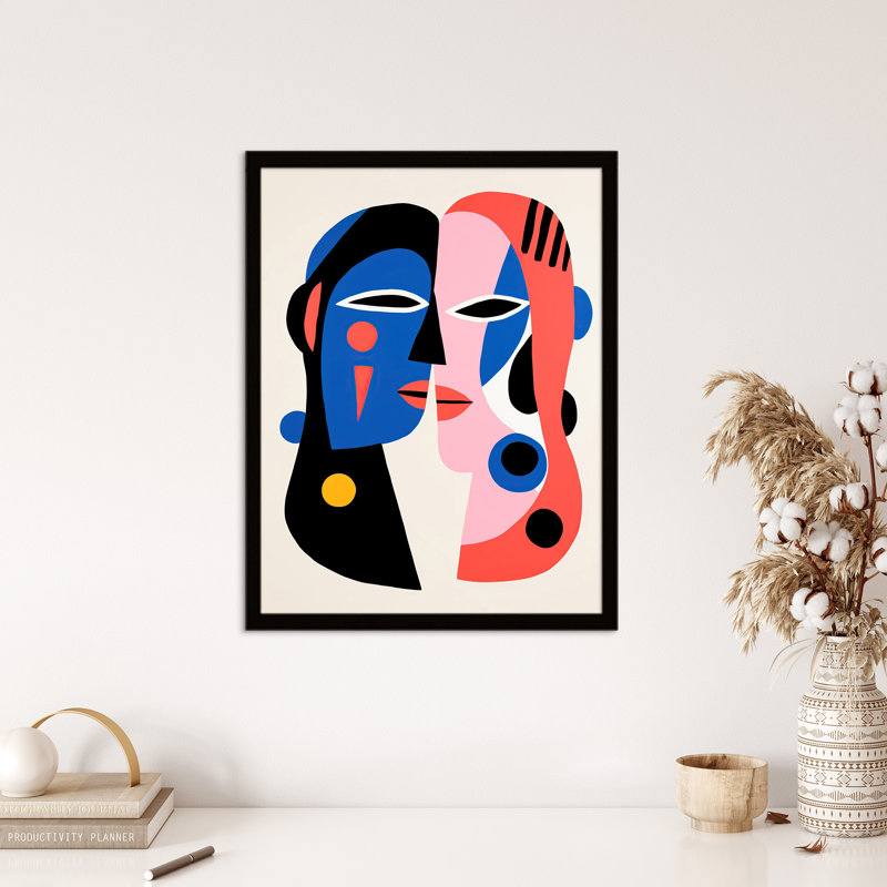 Just The Two Of Us Couple In Love Abstract Cubist - Single Picture Frame Print