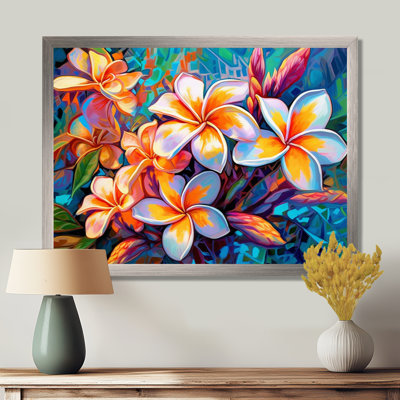 Art tropical sur toile, plumeria tropical