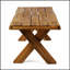 TABLE BASSE EAGLEWOOD avec finition sablée, bois d'acacia rustique et base classique en croix pour l'extérieur