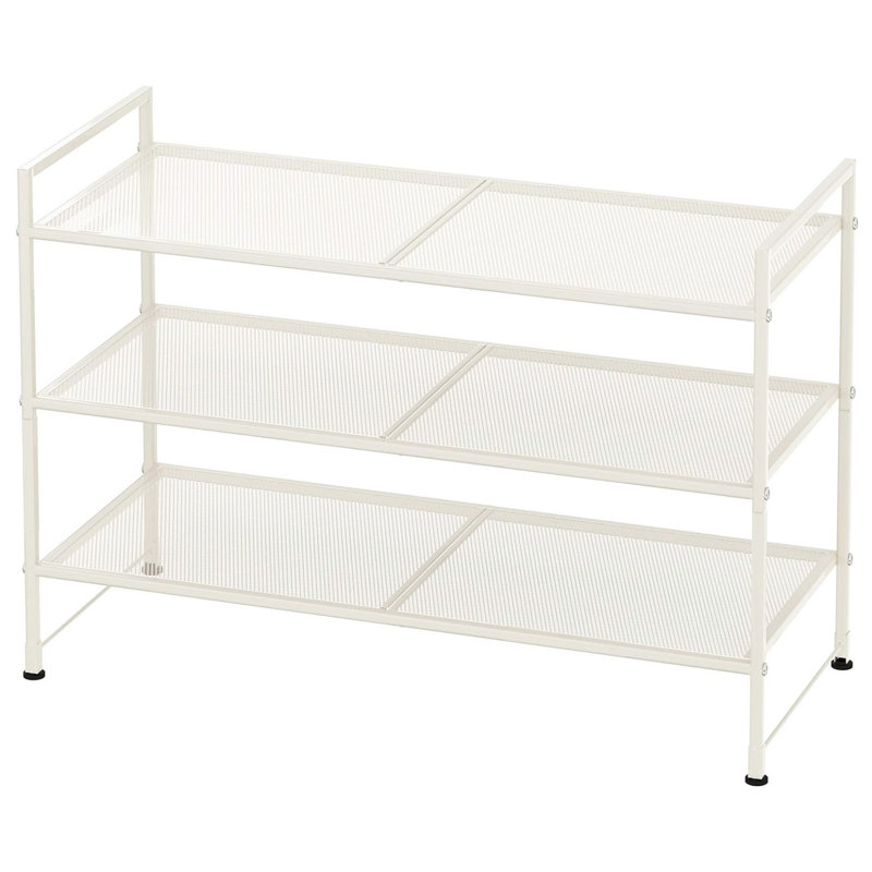 9 Pair Stackable Shoe Rack, Silver