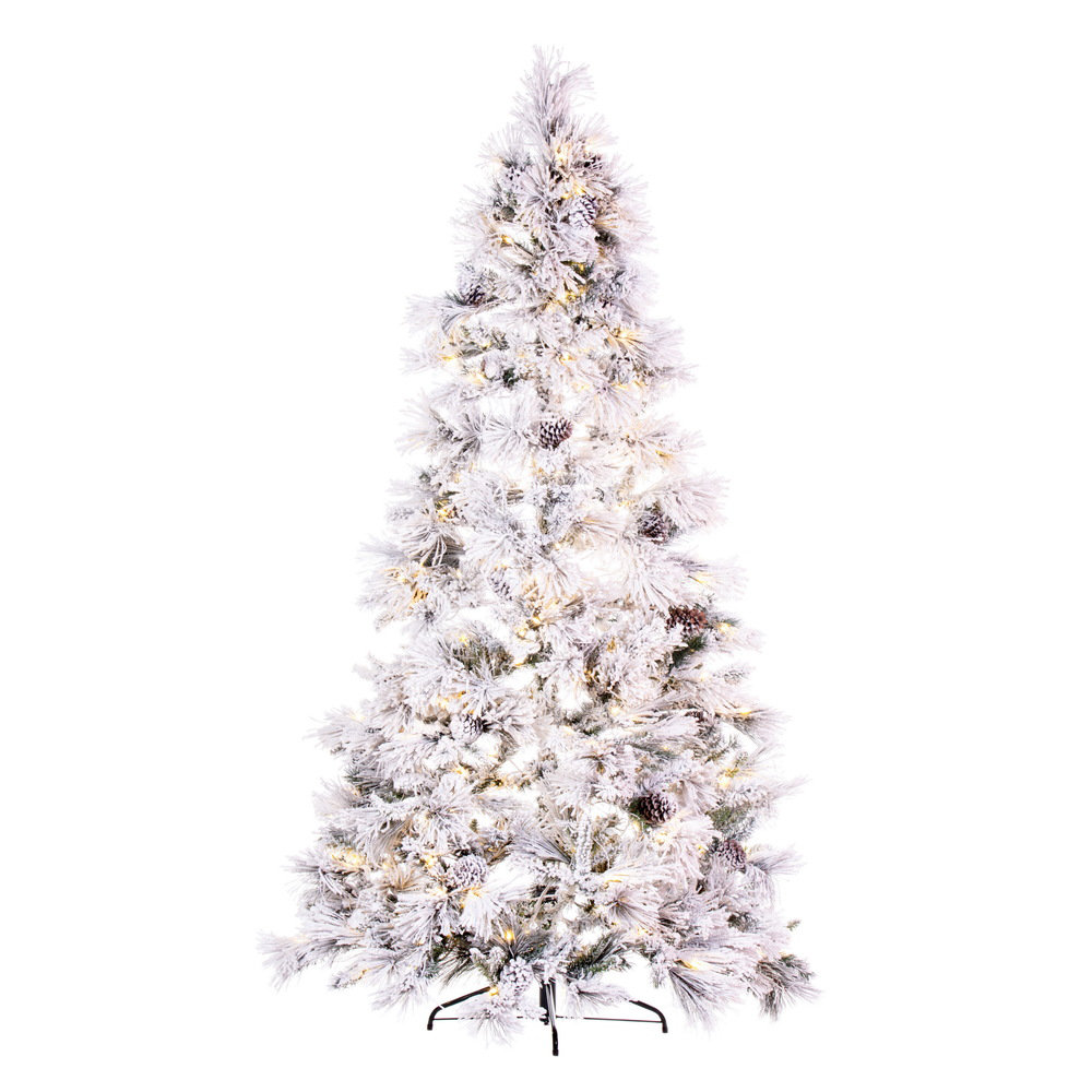 Vickerman Flocked Atka Slim Half Artificial Christ 90'' Lighted Pine
