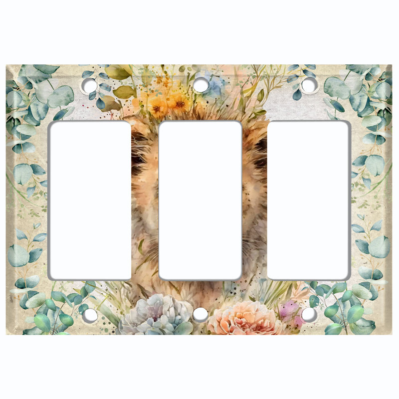Copper Rust Patina Teal Print 3 - Gang Toggle Light Switch Standard Wall Plate