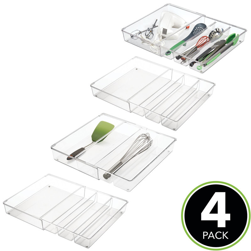 mDesign Plastic Adjustable/Expandable Drawer Storage Organizer