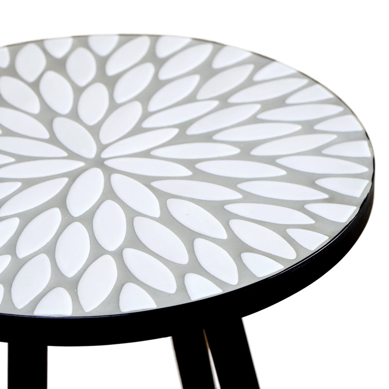 Table d'appoint ronde en ciment 18,11 po Laurel