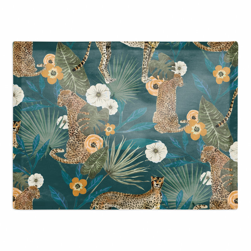 Napperon Tropical, Bleu sarcelle