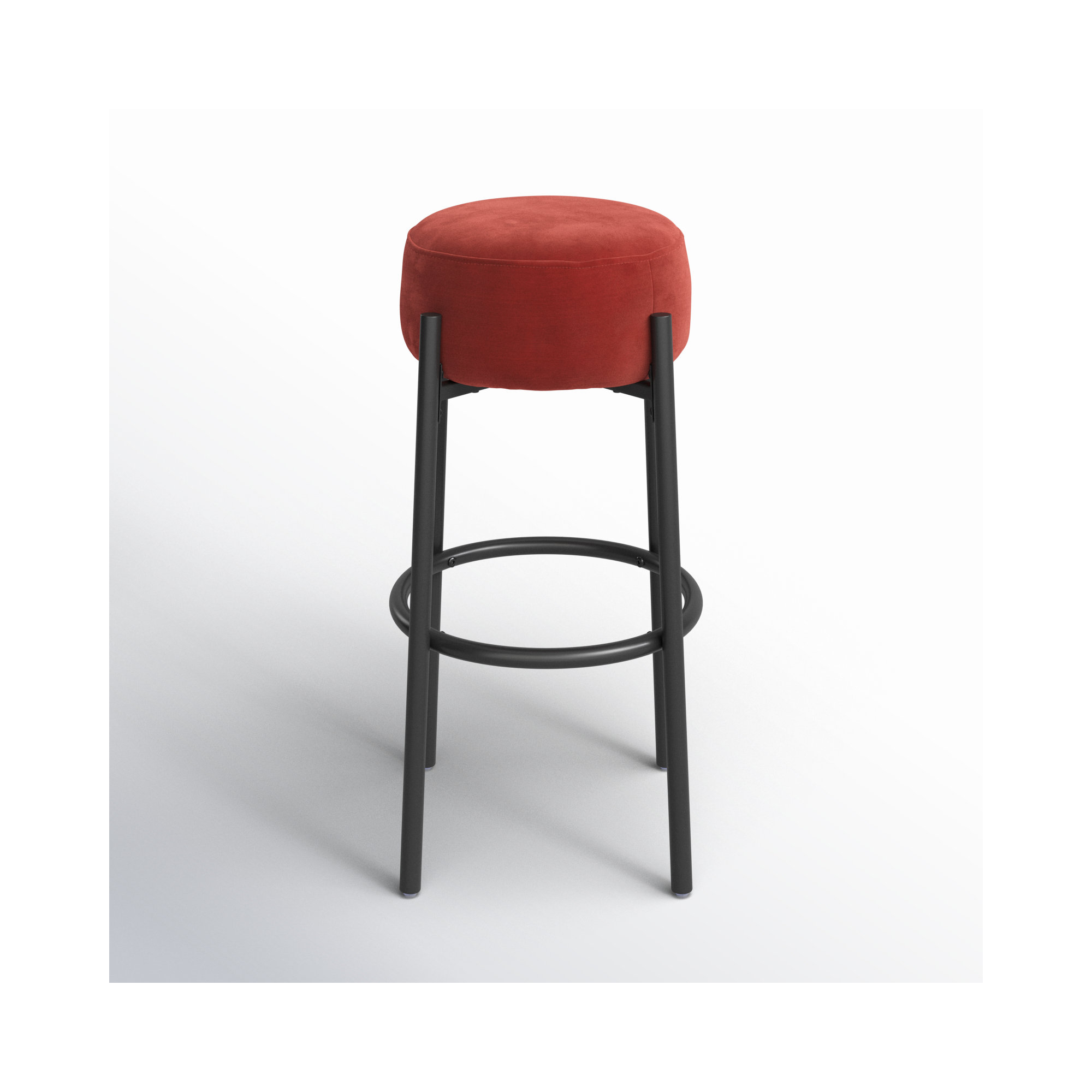 Colombe Metal Leg Bar & Stool, Bar Stool (30" Seat Height), Velvet-Rust